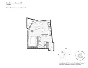1 Bedroom 1 Bathroom 806 floor plan
